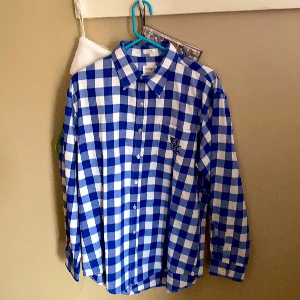 Flannel UK white and blue checker